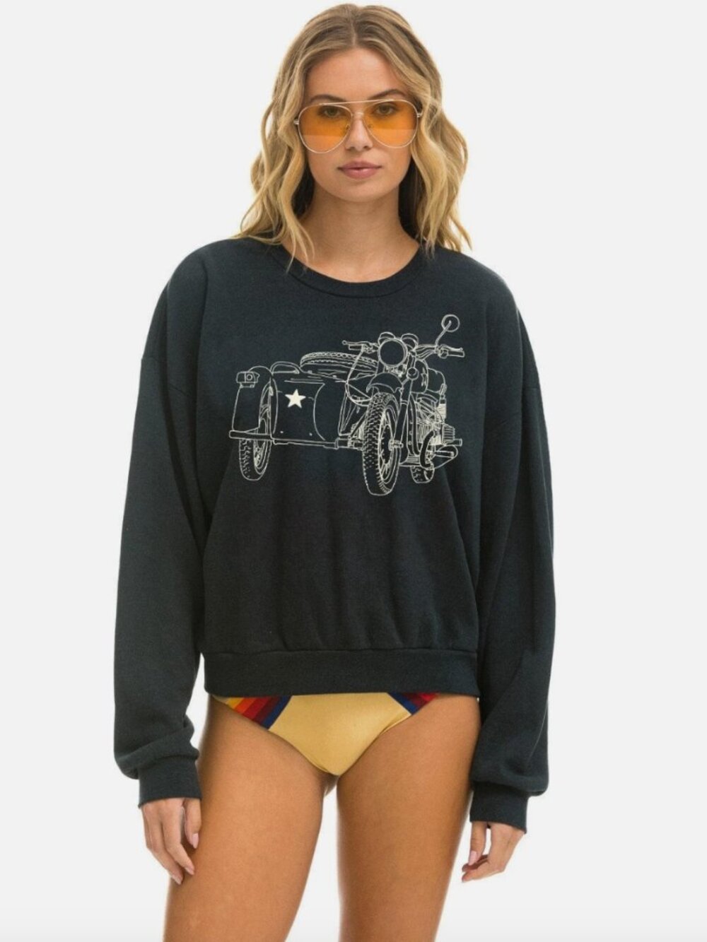 Aviator Nation Garden State Concert Crew Sweatshirt Relaxed Charcoal XL SOLD OUT